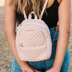 New Never Used Ruby Jade Amilia - (Vegan) Blush & Gold Mini Backpack